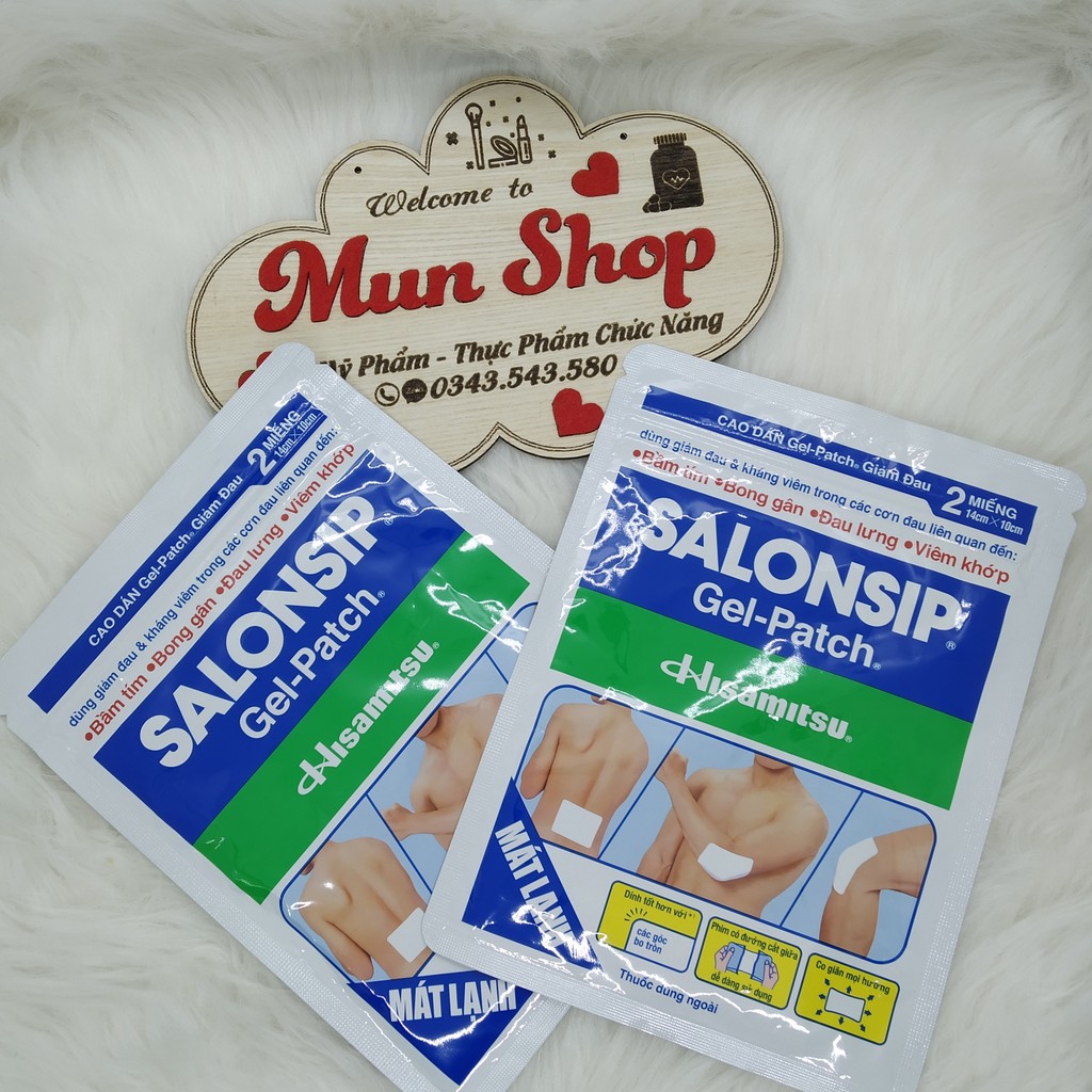 Cao dán giảm đau Salonsip Gel-Patch mát lạnh