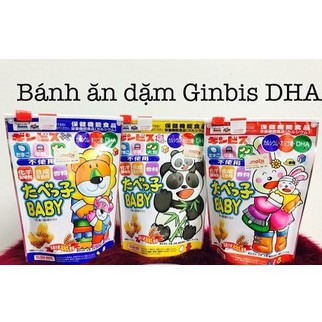 Bánh Hình Thú GINBIS Bổ Sung DHA Có Túi Zip Nhật Bản Cho bé từ 1 tuổi