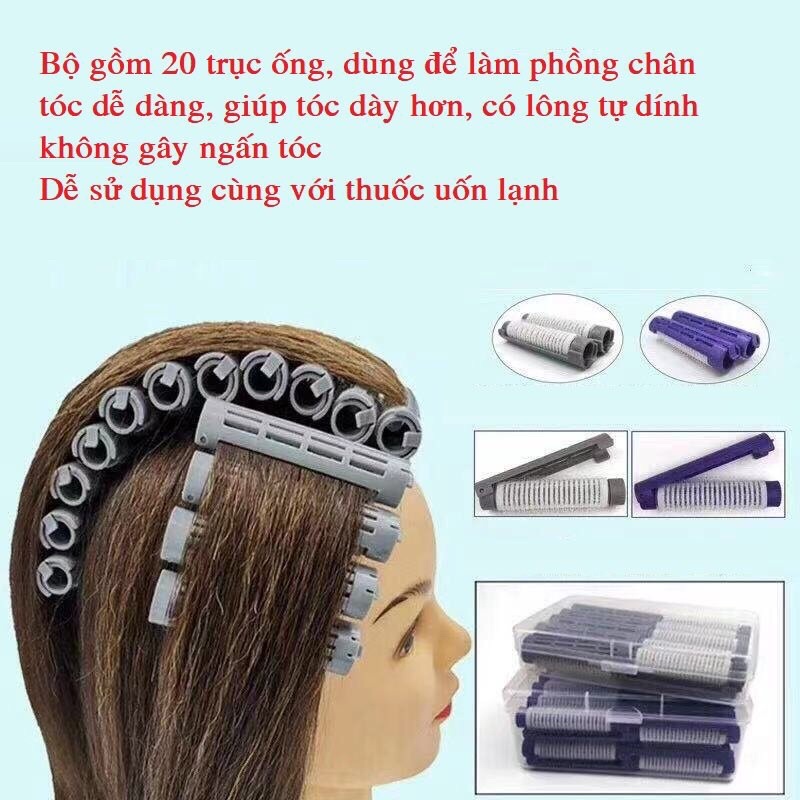 20 Trục Uốn Phồng Chân Tóc Loại Có lông Dính Hair Root Clip Perm