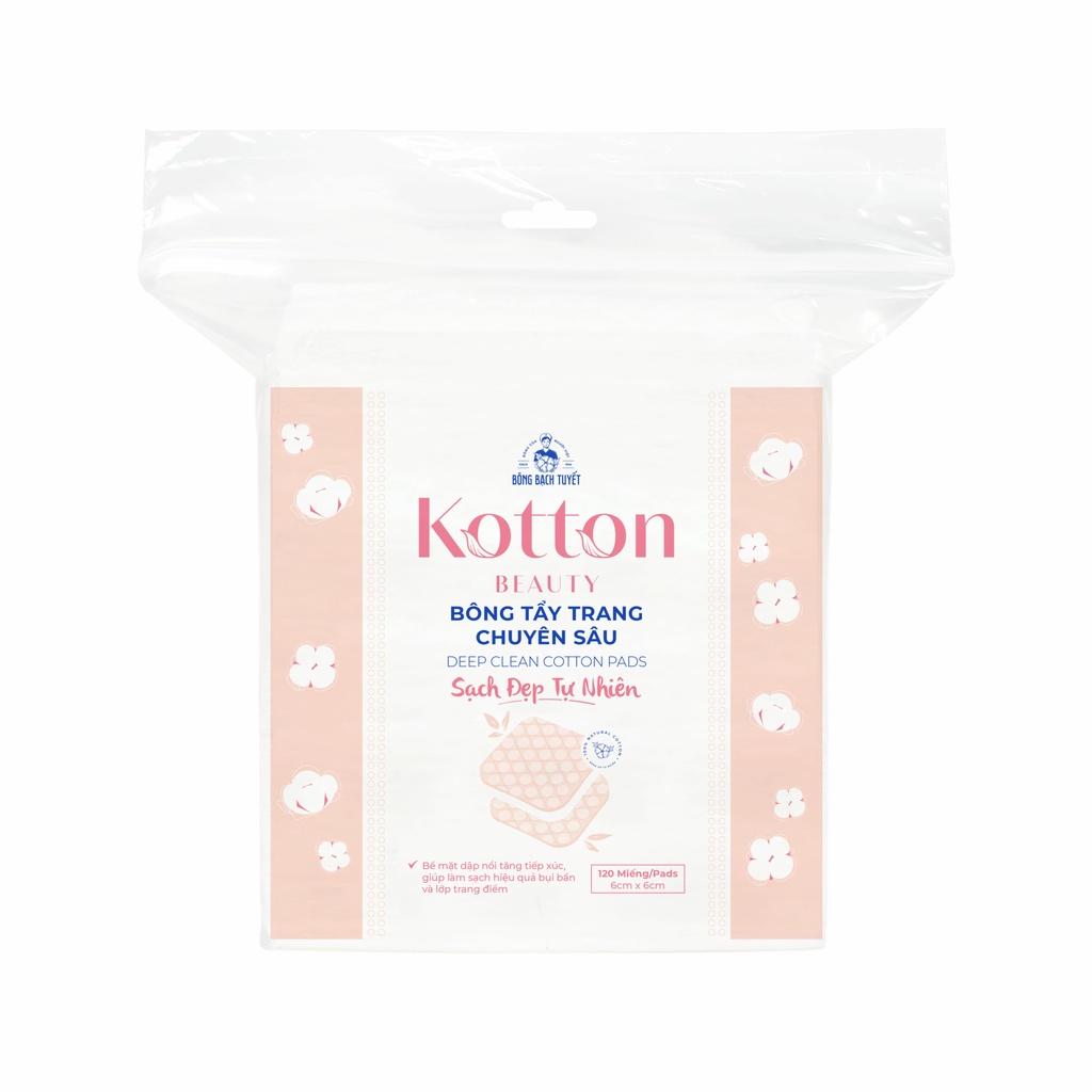 BÔNG TẨY TRANG CHUYÊN SÂU KOTTON BEAUTY BẠCH TUYẾT