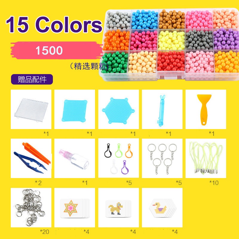 Bộ Đồ Chơi Xếp Hình 3D Gồm 1500 Hạt Nước Ma Thuật 3D DIY Kèm Nhiều Thiết Bị Dành Cho Trẻ Em