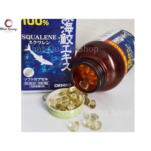 Dầu gan cá mập Orihiro Squalene 360 và 390 viên (Hàng nội địa Nhật Bản)