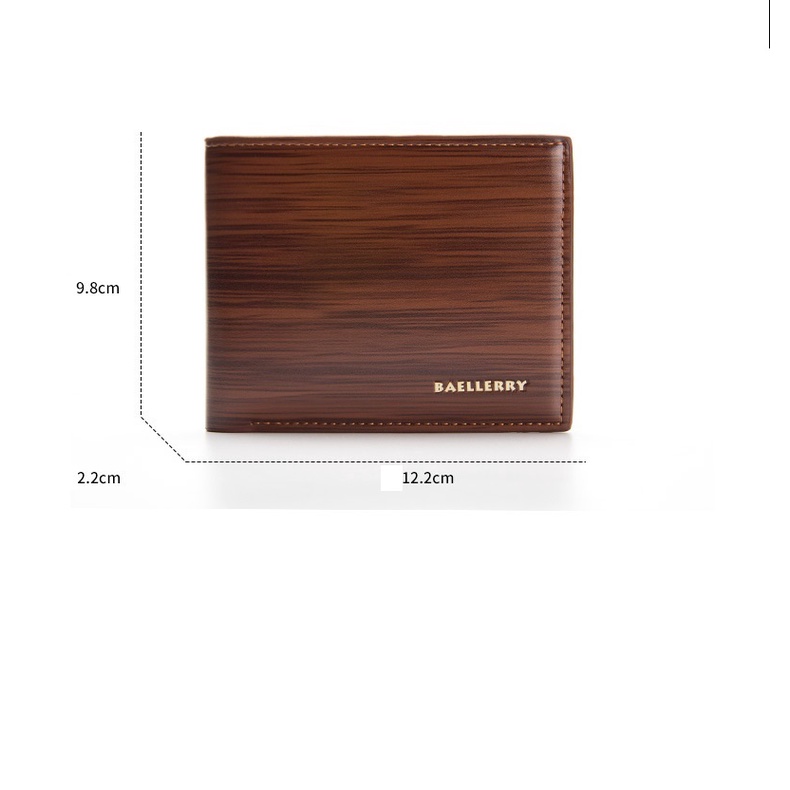 Ví Baellerry ngắn gấp đôi chất liệu da tổng hợp cao cấp kiểu dáng thời trang thanh lịch dành cho nam VN007