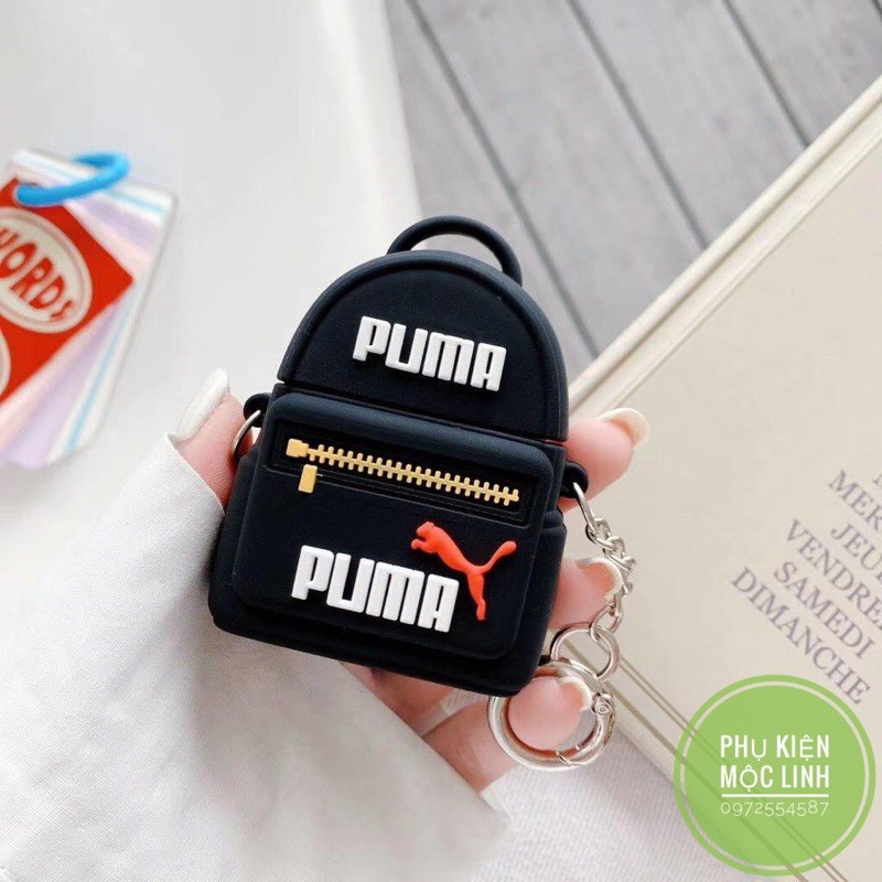 ☘️Tặng kèm móc treo☘️Case Airpod 1 2- Vỏ bao bọc Balo Puma Cover đựng tai nghe không dây Airpods túi con báo đen