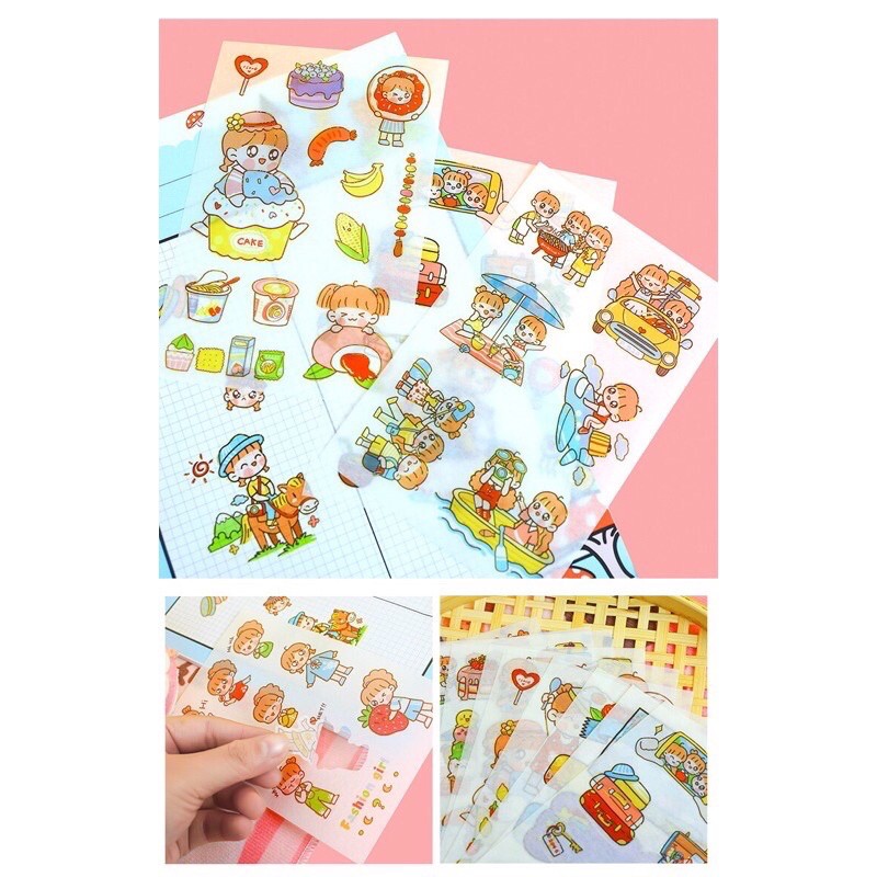 Sticker họa tiết kute 1gói 4tấm