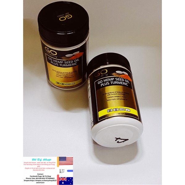 Viên uống  tinh dầu hạt gai GO Healthy GO Hemp Seed Oil Plus Turmeric
