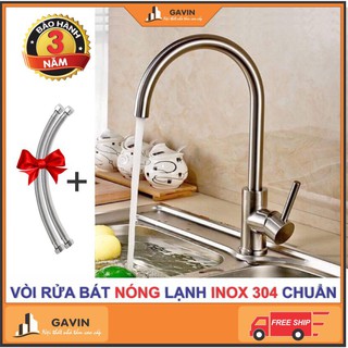 Vòi rửa bát nóng lạnh inox 304 chuẩn, vòi rửa bát inox 304, vòi rửa bát giá rẻ tốt - GAVIN STORE