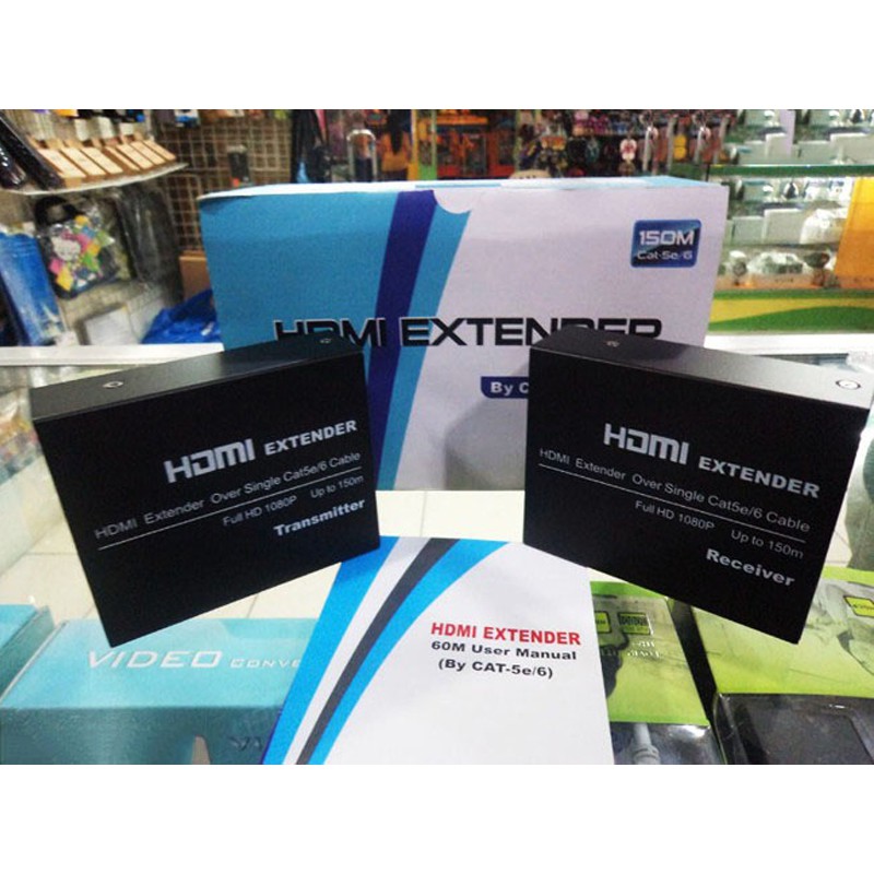 Bộ kéo dài HDMi qua dây LanHDMI Extender 60m FJGEAR