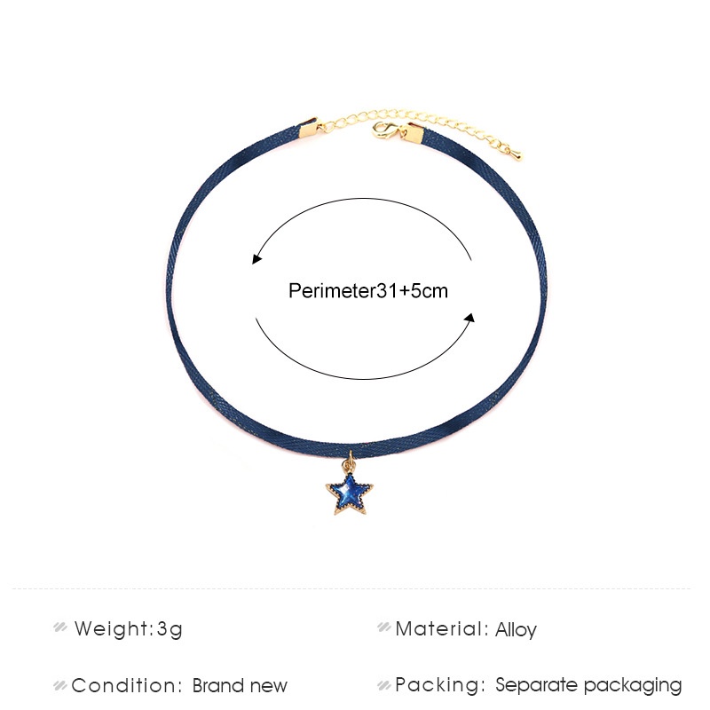 Vòng cổ mặt hình ngôi sao màu xanh dương thời trang cho nữ