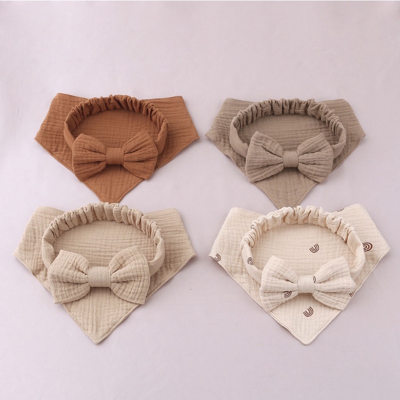 Set 2 Yếm Ăn Co Dãn Xinh Xắn Cho Bé Gái