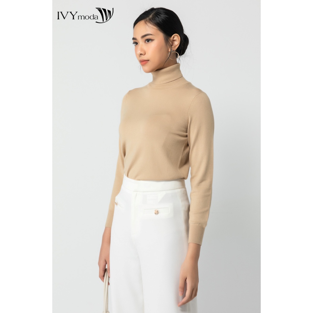 [NHẬP WABRTL5 GIẢM 10% TỐI ĐA 50K ĐH 250K ]Áo len nữ cổ lọ IVY moda MS 58P0075