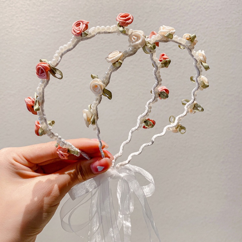 Băng Đô Đính Hoa Và Ngọc Trai Thiết Kế Mới Ngọt Ngào Thời Trang Dành Cho Nữ