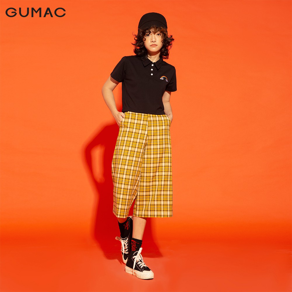 Áo thun croptop nữ thêu cầu vồng GUMAC ATA12177 | BigBuy360 - bigbuy360.vn