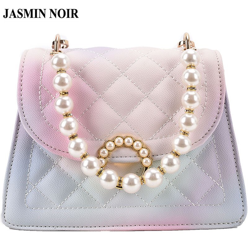 Túi JASMIN NOIR đeo chéo đeo vai da PU chất lượng cao trang trí ngọc trai thời trang mùa hè cho nữ