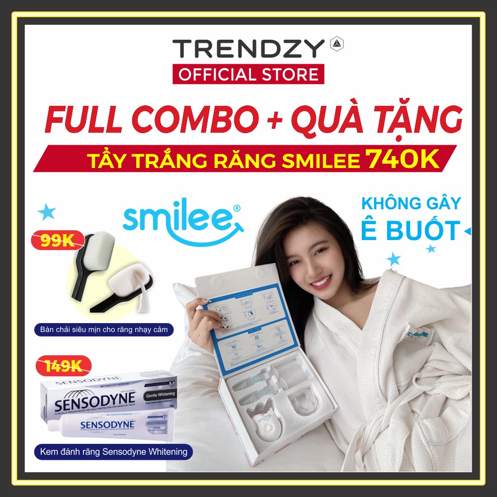 Bộ tẩy trắng răng Smilee không ê buốt cực an toàn có chứng nhận ISO bảo hành đầy đủ