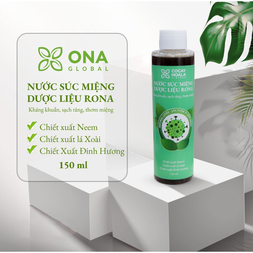 Nước súc miệng dược liệu R.o.n.a CoCayHoaLa-Khử mùi-Sạch bay hôi miệng- Chặn ngay nhiệt miệng-150ml