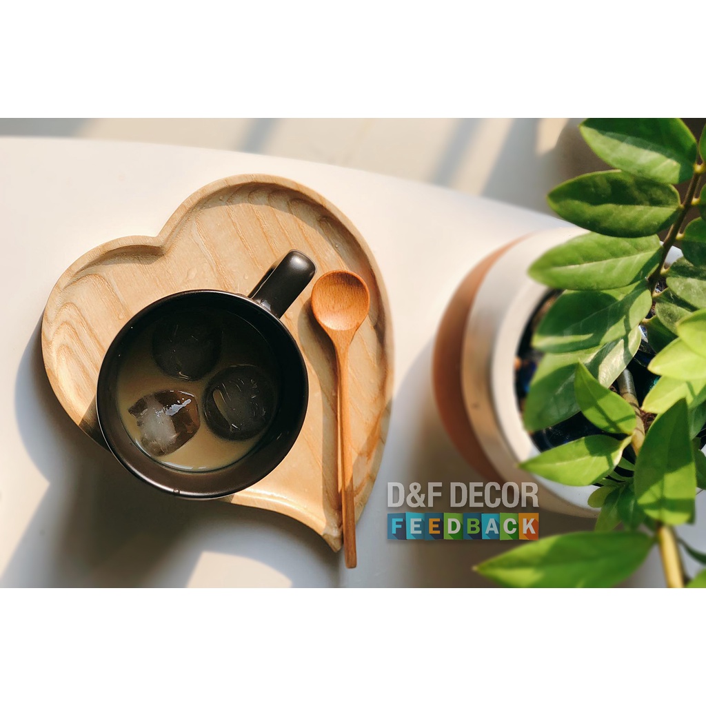 Muỗng Tròn Gỗ Beech D16, Muỗng Khuấy Cafe, Cocktail, Múc Mật Ong, Dài 16cm