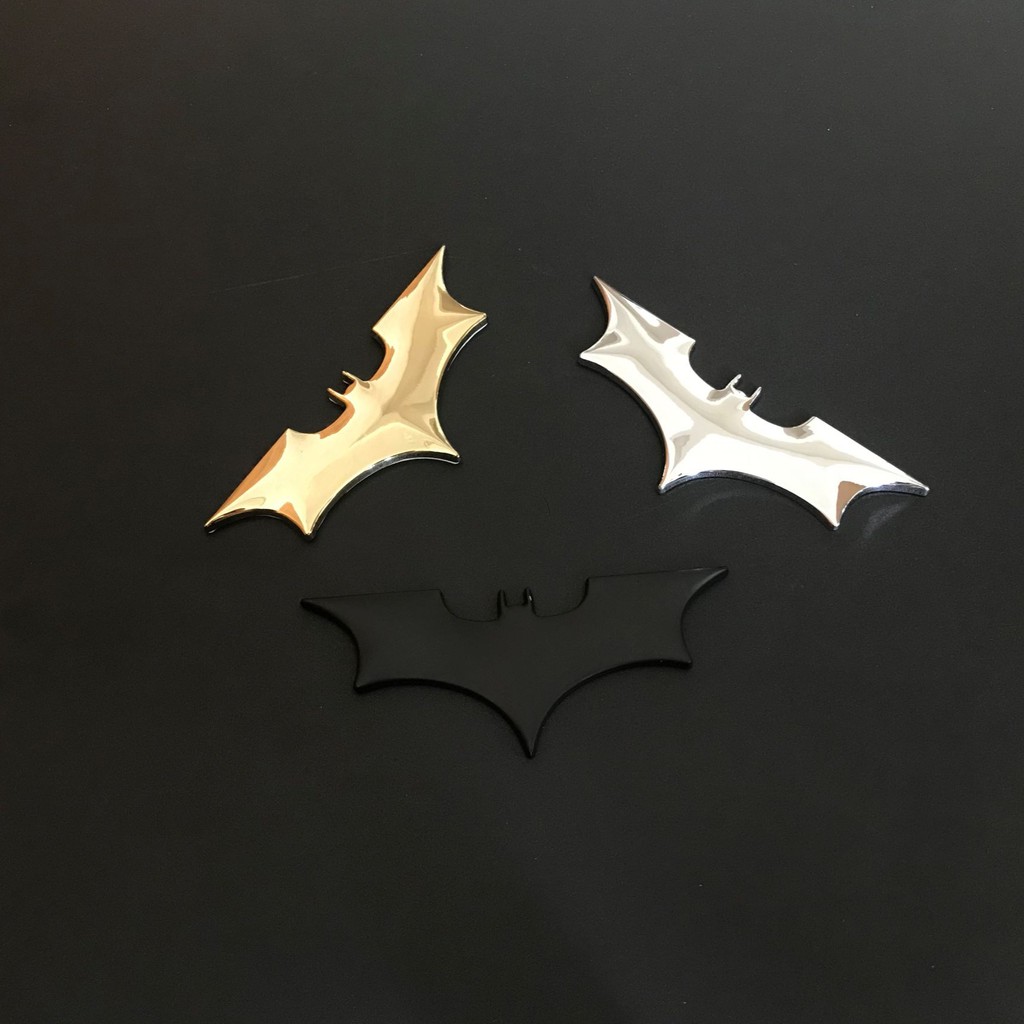 Logo batman Ba Chiều Bằng Kim Loại Dán Trang Trí Thân Xe Hơi