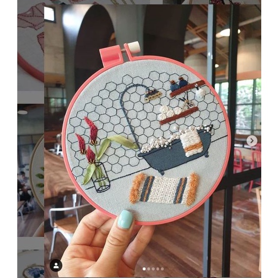 DIY Tự làm thêu thủ công HOOP Bộ dụng cụ Tranh thêu NỘI THẤT Trang trí nhà / NGHỀ THÊU TAY XINH XẮN/ BÁCH HÓA NA NA