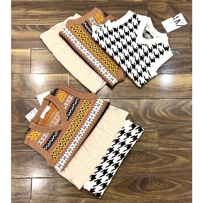 Áo gile len za.za bé trai bé gái 12m-5y