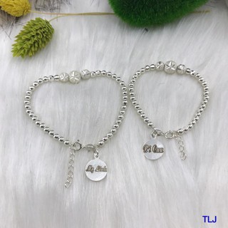 Lắc tay bi bạc khắc laze