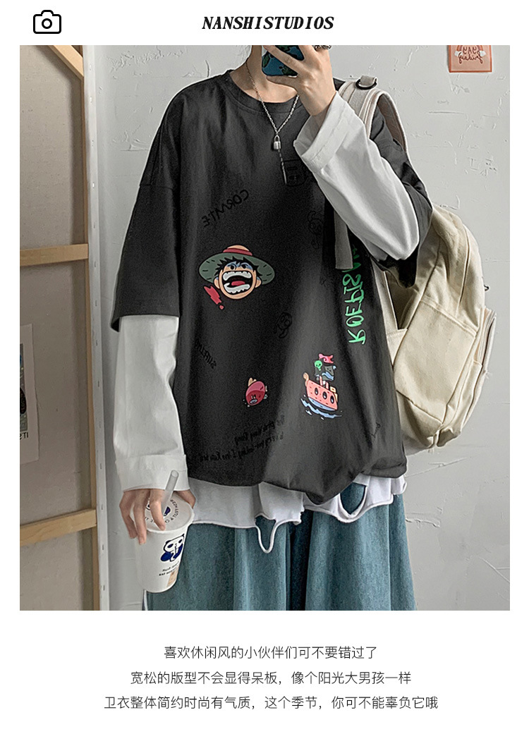 Áo Thun Tay Dài Dáng Rộng Phong Cách Hàn Quốc Cho Nam Giới | BigBuy360 - bigbuy360.vn