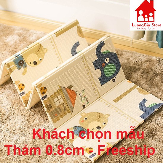 FREESHIP -CAM KẾT HÀNG LOẠI 1 DÀY ĐẸP  Thảm gấp gọn 2 mặt  Hàn Quốc m8x2m  - Thảm xốp cho bé tập bò chống ngã