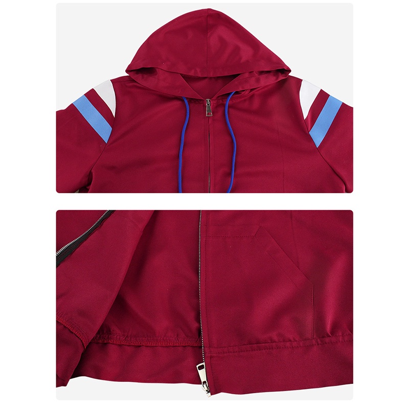 Wanda Vision-Scarlet Witch Hoodie Cosplay Costume Zip Up Jacket Coat Halloween Carnival Suit