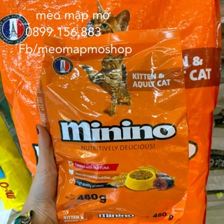 Minino tuna hạt cho mèo mọi lứa tuổi vị CÁ NGỪ 480g