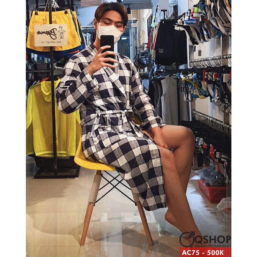 Áo choàng tắm nam thun cotton QSHOP AC75