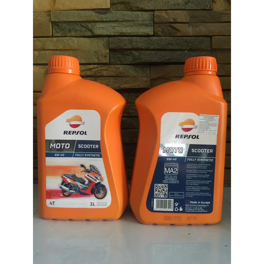 [Repsol Chính Hãng] Nhớt tổng hợp 100% xe tay ga cao cấp Repsol Scooter 5W40 1L - Nhập Tây Ban Nha NKLUBE