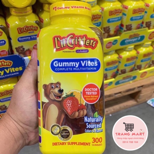 Kẹo dẻo gấu L’il Critters Gummy Vites 300 viên - Hàng Mỹ