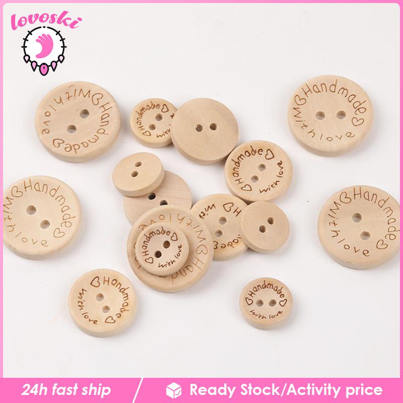 Set 140 Nút Gỗ Dùng Làm Đồ Thủ Công DIY Cho Bé