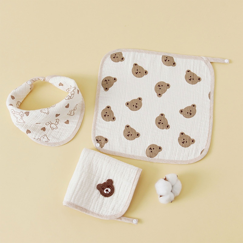 Khăn Cotton Mềm Mại Hình Vuông Tiện Dụng Cho Em Bé
