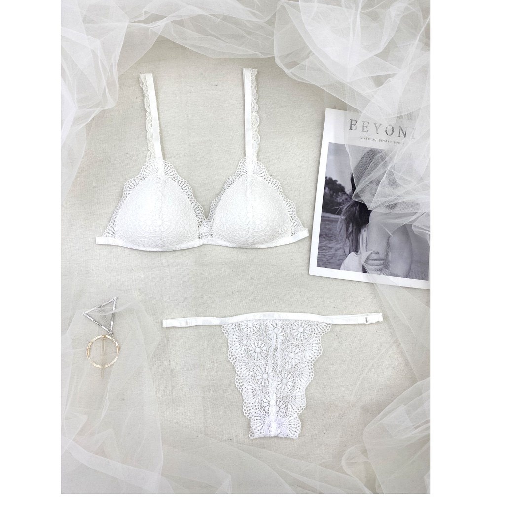 Set đồ lót nữ gồm áo+quần sexy vải ren cao cấp hàng thiết kế có giới hạn BRAHY 80