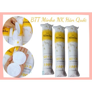 BÔNG TẨY TRANG MINHO HÀN QUỐC 150 MIẾNG (100% COTTON)