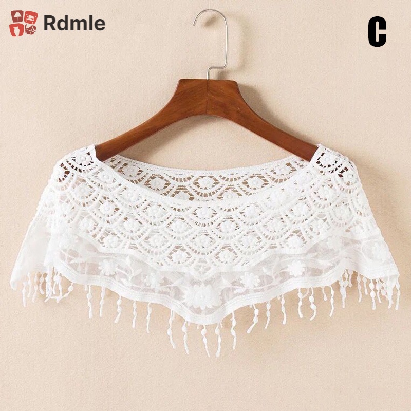 Áo Choàng Poncho Dệt Kim Phối Ren Rỗng Dáng Ngắn Phong Cách Vintage Thời Trang Cho Nữ