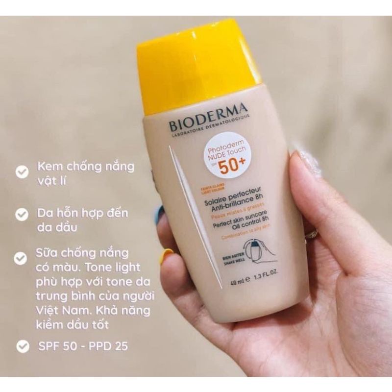 Kem chống nắng Bioderma Photoderm NUDE Touch