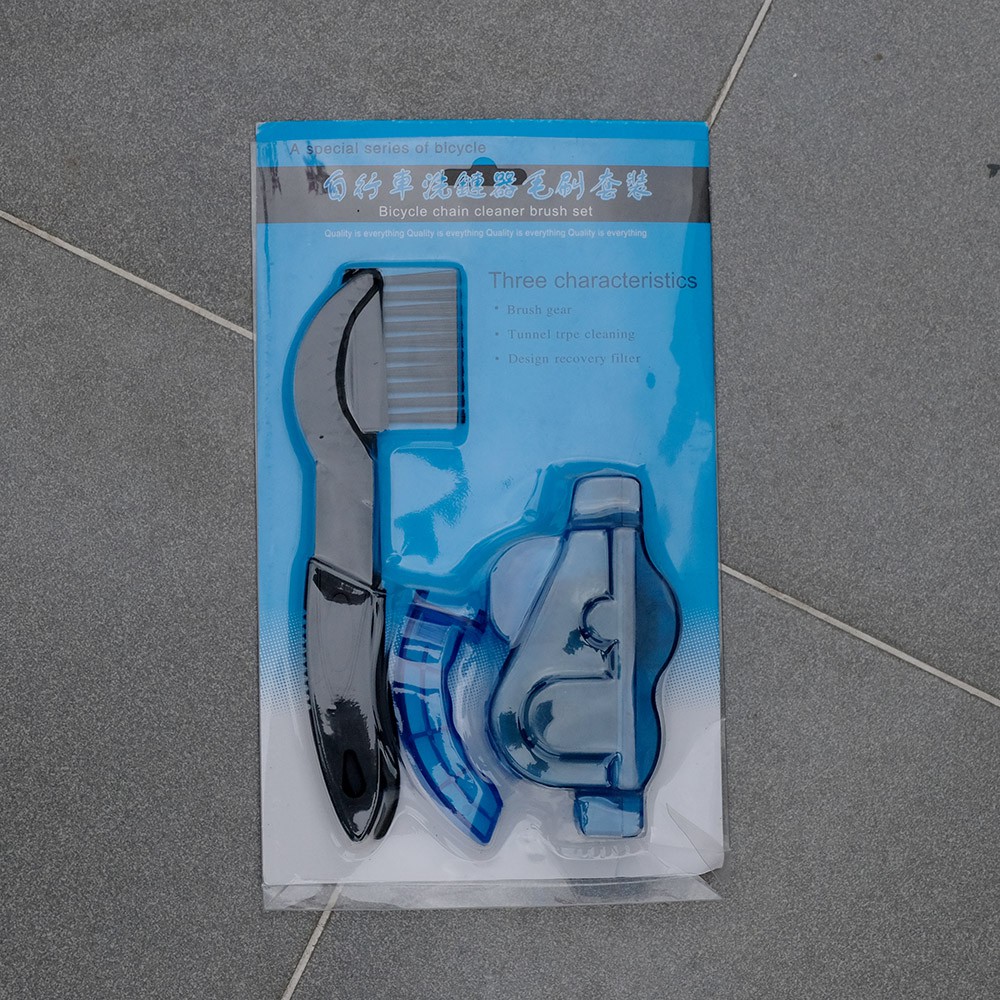 COMBO Hộp rữa sên xe đạp cầm tay kèm bàn chải vệ sinh sên líp