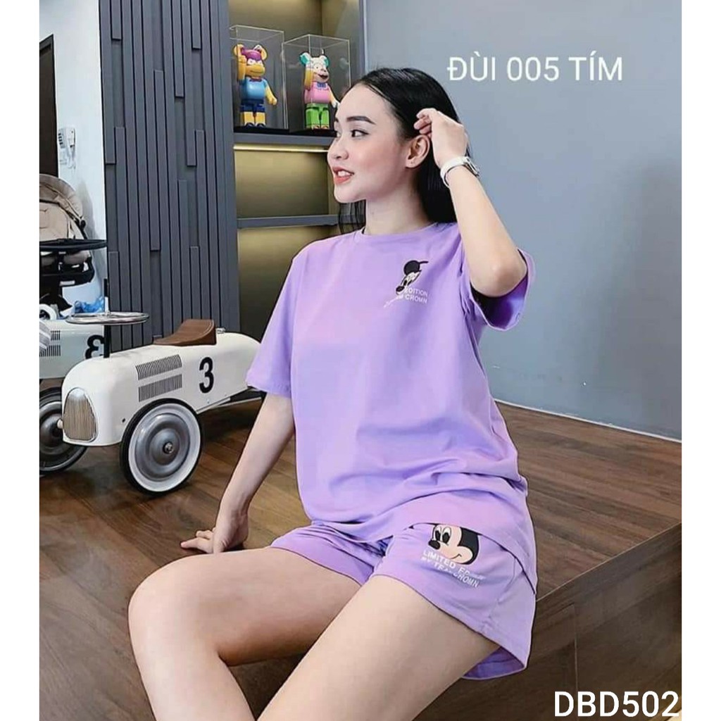 [ Ban Chạy] Đồ Bộ Mặc Nhà In Áo Quần Hình Chuột Dễ Thương Đủ Màu Size 40-65kg - DBD502 | BigBuy360 - bigbuy360.vn