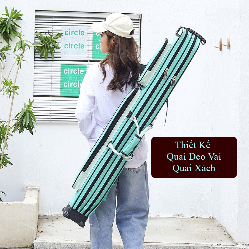 Bao Đựng Cần Câu 2 Ngăn Chất Liệu PU Da Cao Cấp Sang Trọng - AA54