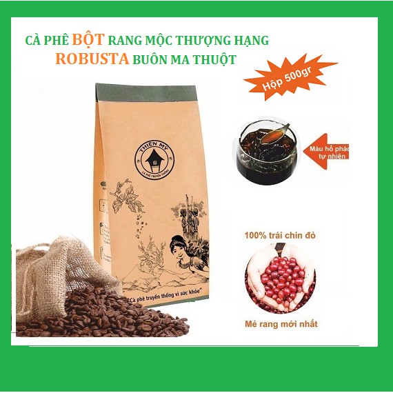 Cà Phê BỘT ROBUSTA Nguyên Chất 500gr Đạt Tiêu Chuẩn Xuất Khẩu