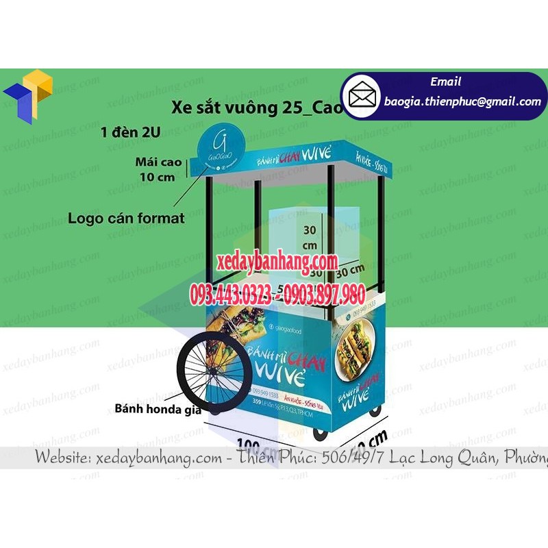 Xe Bán Bánh Mì Xíu Mại Đẹp Giá Sỉ Tận Xưởng - ĐT: 0903897980 - xedaybanhang.com