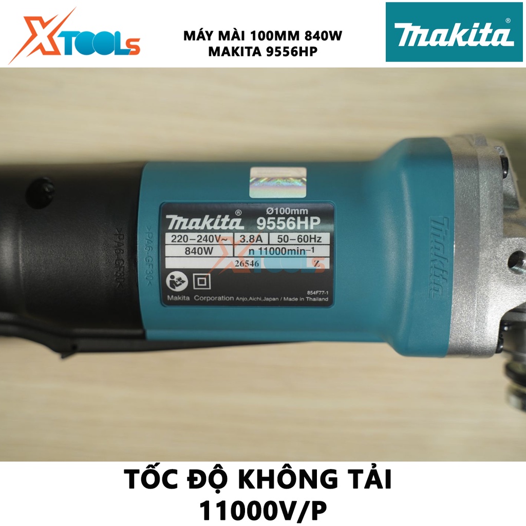Máy mài góc Makita 9556HP | máy mài cầm tay công tắc bóp công suất 840W tốc độ không tải 11000 rpm [CHÍNH HÃNG]