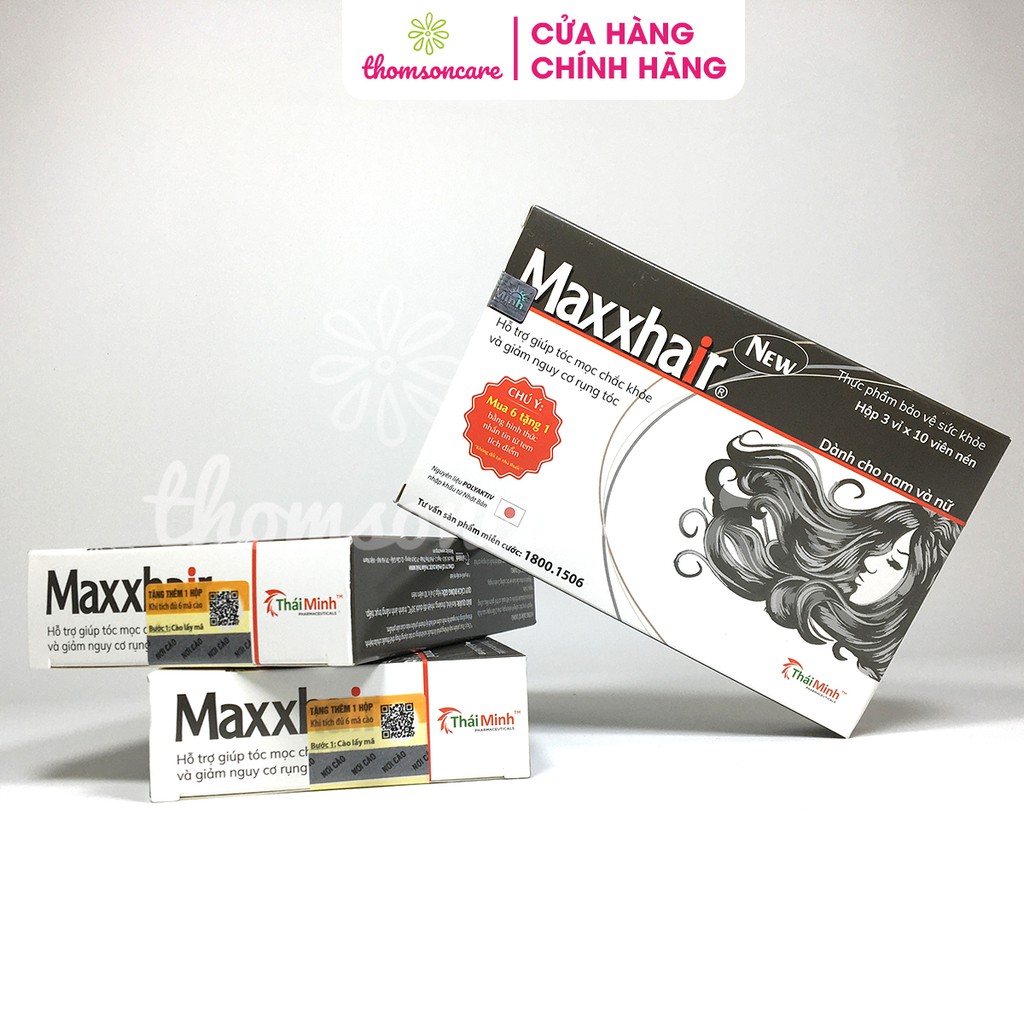 Maxxhair hỗ trợ giảm rụng tóc - Mua 6 tặng 1 bằng tem tích điểm Maxhair