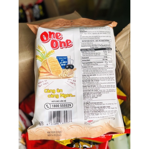 Bánh gạo vị xì dầu Nhật one one gói 142g