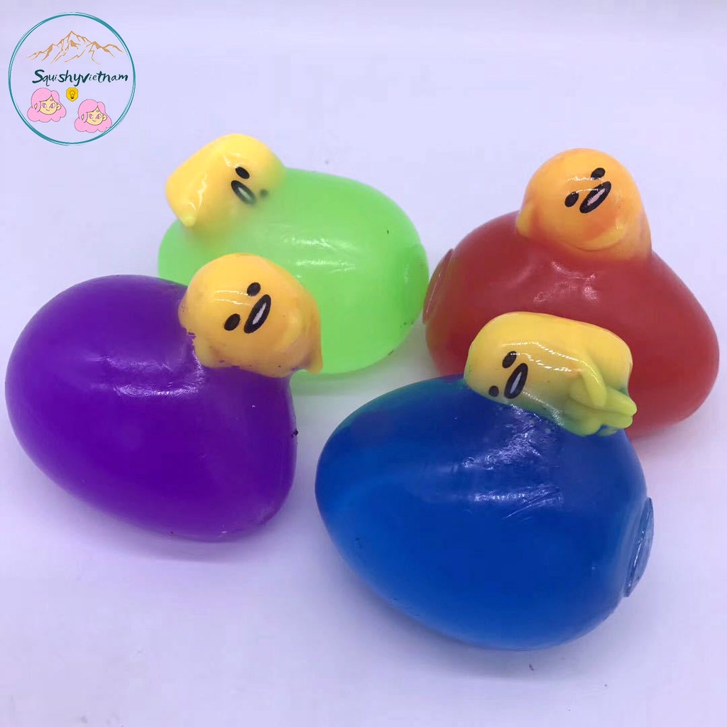 Đồ chơi Squishy Gudetama Bóp Trút Giận màu mè trứng lưới giải tỏa căng thẳng mô phỏng giống thật mềm mịn