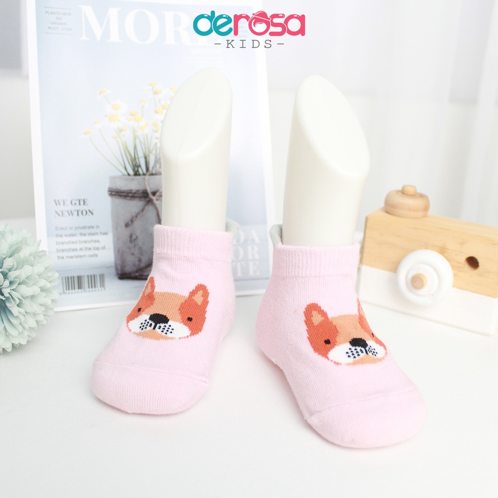 Tất cho bé vớ chân bé gái bé trai ngắn cổ chất liệu cotton DEROSA KIDS | 6 - 24 tháng | AWPK028