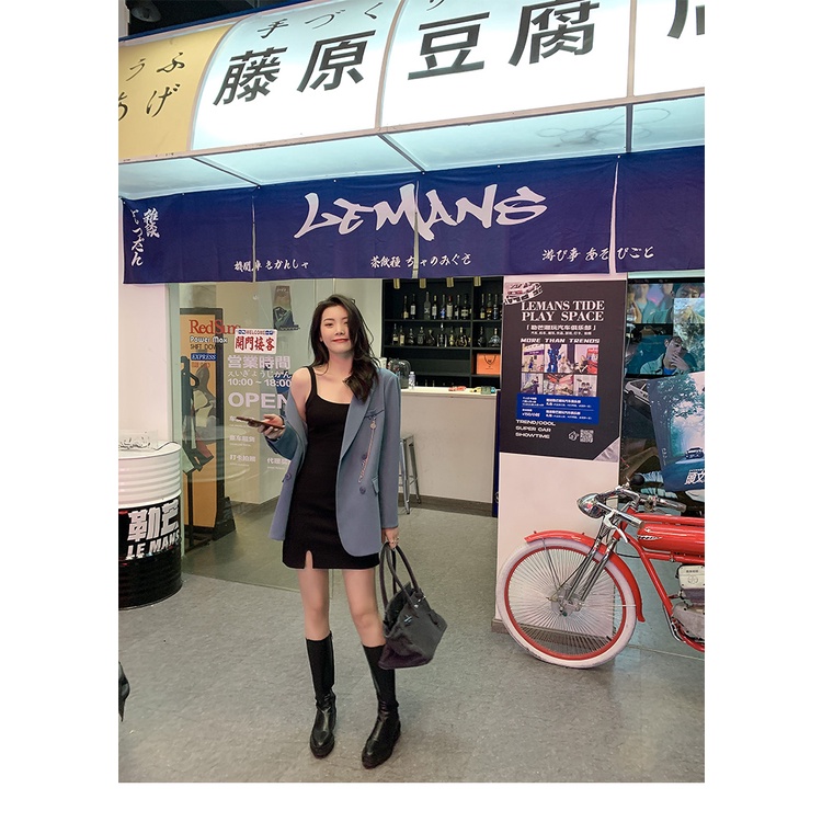 Đầm chữ A SUXI cổ chữ V thời trang cổ điển Pháp