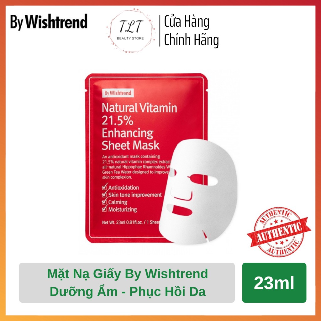 Mặt Nạ Giấy Phục Hồi Da By Wishtrend Natural Vitamin 21.5% Enhancing Sheet Mask